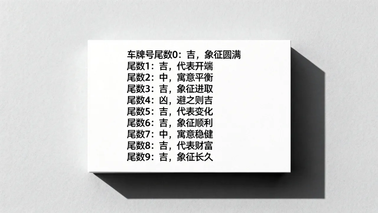 车驾号吉凶数字怎么看?车牌号尾数0到9吉凶对照表 车驾号吉凶数字怎么看?车牌号尾数0到9吉凶对照表