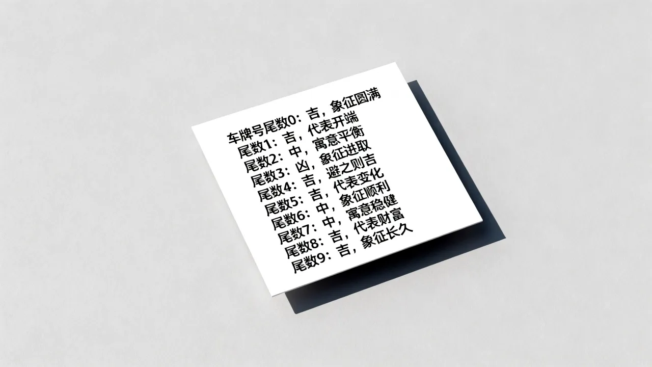 车驾号吉凶数字怎么看?车牌号尾数0到9吉凶对照表 车驾号吉凶数字怎么看?车牌号尾数0到9吉凶对照表