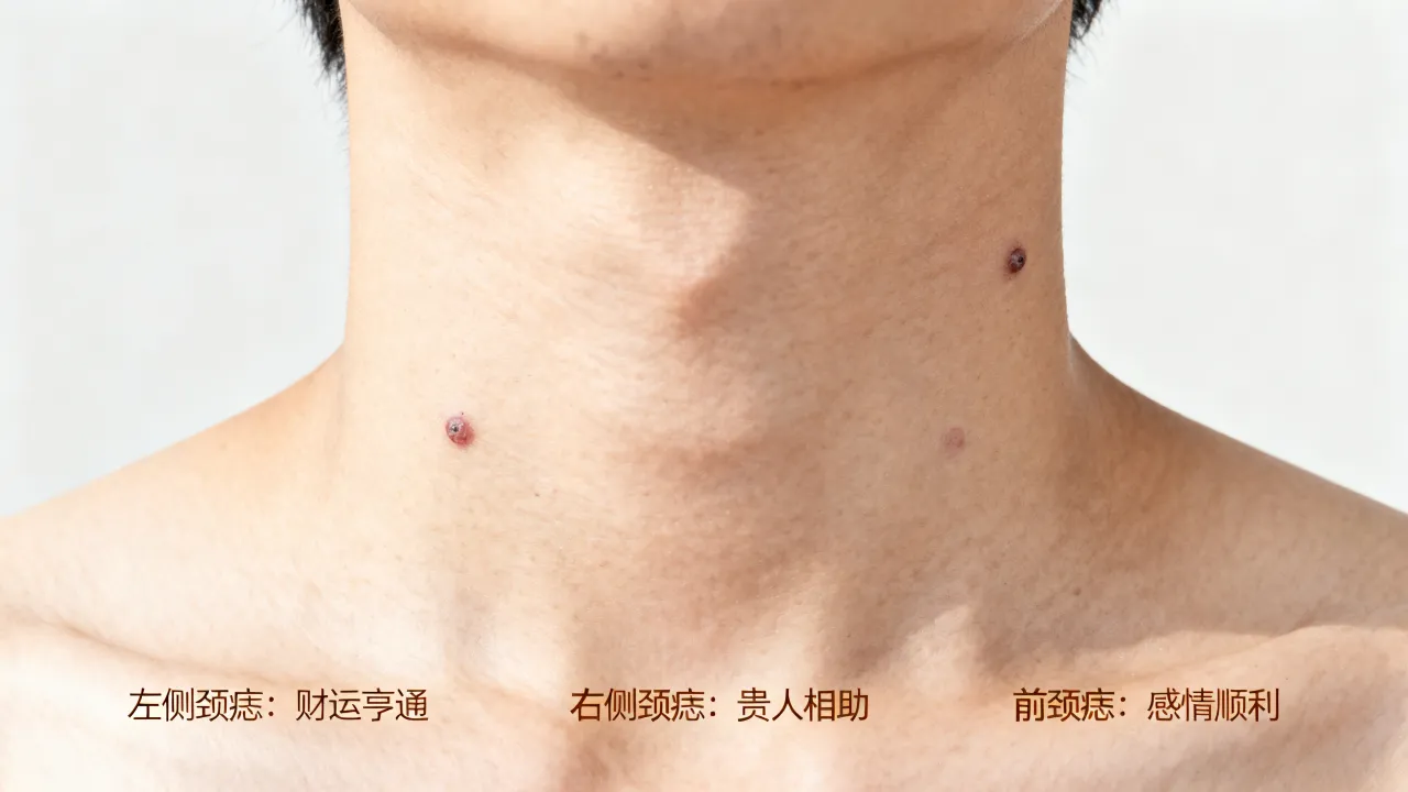 脖子上的痣代表什么命运?脖子上长痣的吉凶预兆详解 脖子上的痣代表什么命运?脖子上长痣的吉凶预兆详解