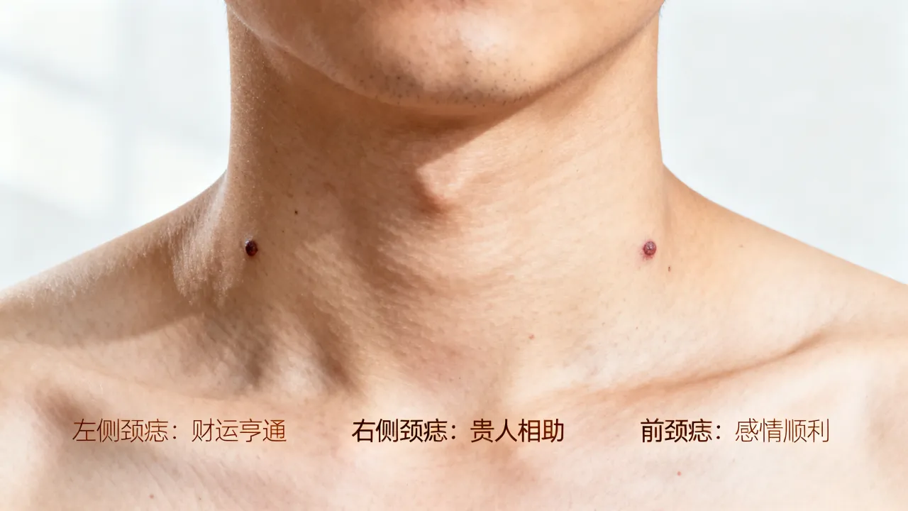脖子上的痣代表什么命运?脖子上长痣的吉凶预兆详解 脖子上的痣代表什么命运?脖子上长痣的吉凶预兆详解