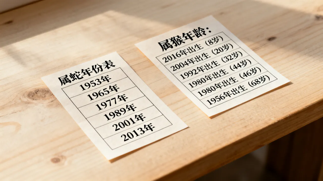 属蛇的年份表有哪些年份,属猴的今年多大了? 属蛇的年份表有哪些年份,属猴的今年多大了?