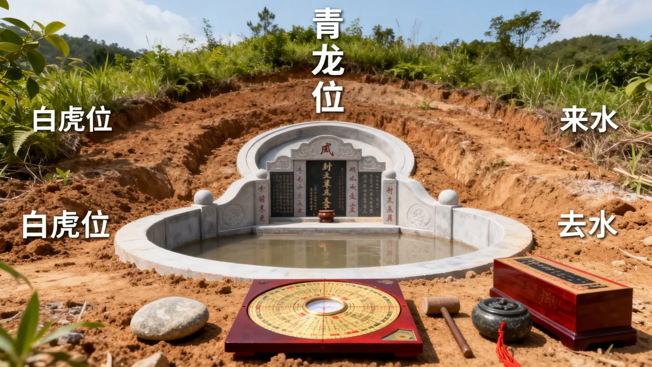 土葬封水怎么看吉凶图？土葬封水风水图解大全