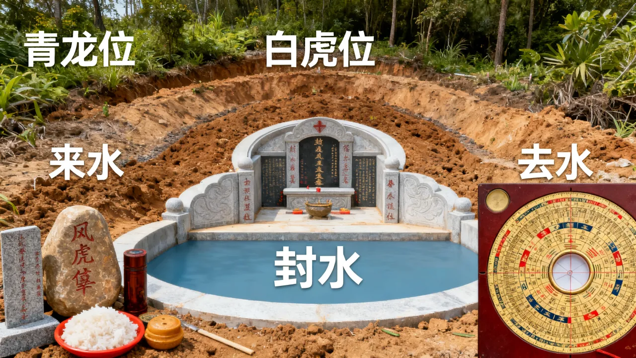土葬封水怎么看吉凶图？土葬封水风水图解大全