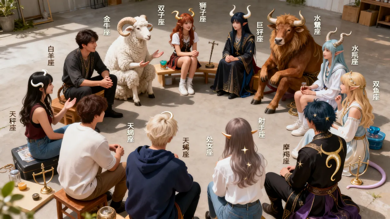 十二星座聚在一起会发生什么，会有怎样的奇妙反应？