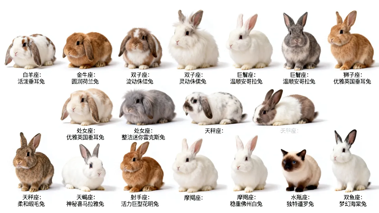 十二星座的专属宠物兔是什么?你的星座对应哪只兔子? 十二星座的专属宠物兔是什么?你的星座对应哪只兔子?