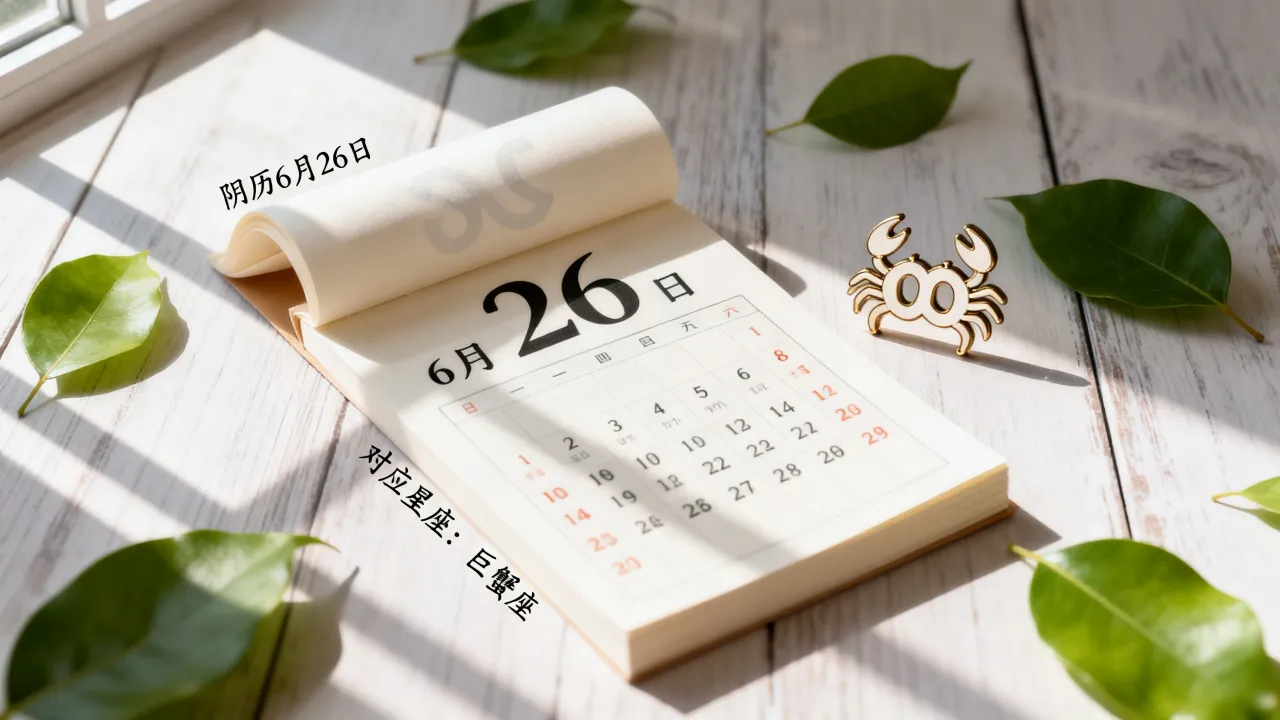 阴历6月26日是什么星座？农历生日对应星座查询表