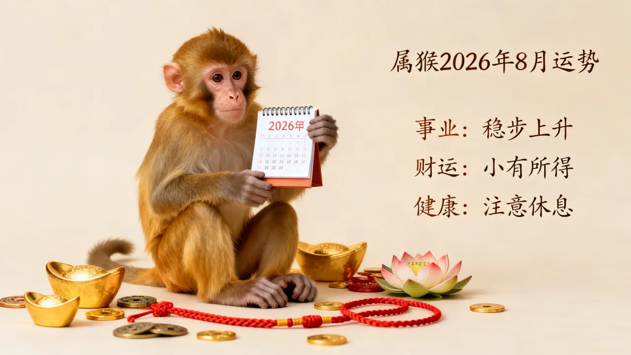 属猴2026年8月运势如何，属猴每月运势完整版详解？