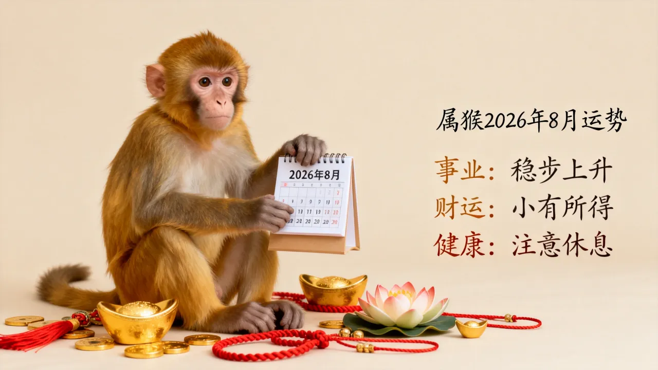 属猴2026年8月运势如何，属猴每月运势完整版详解？