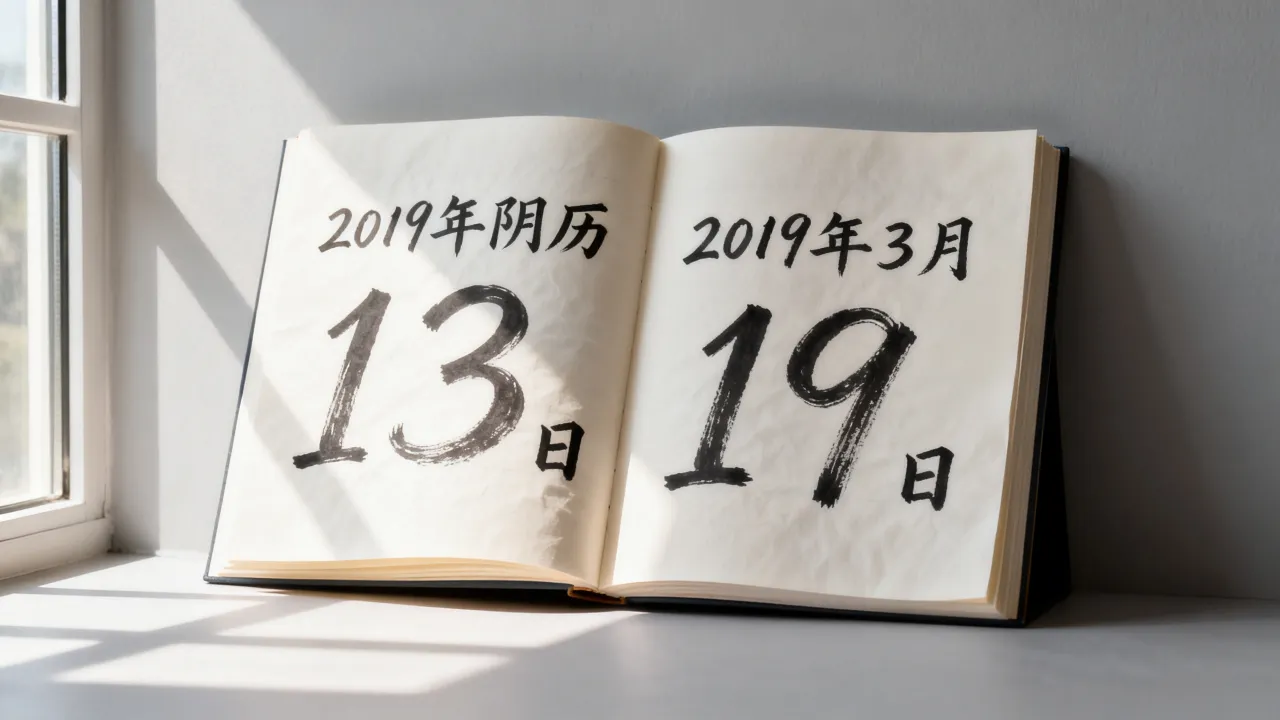 2019年阴历13是几月几号,阴历13日对应公历日期 2019年阴历13是几月几号,阴历13日对应公历日期