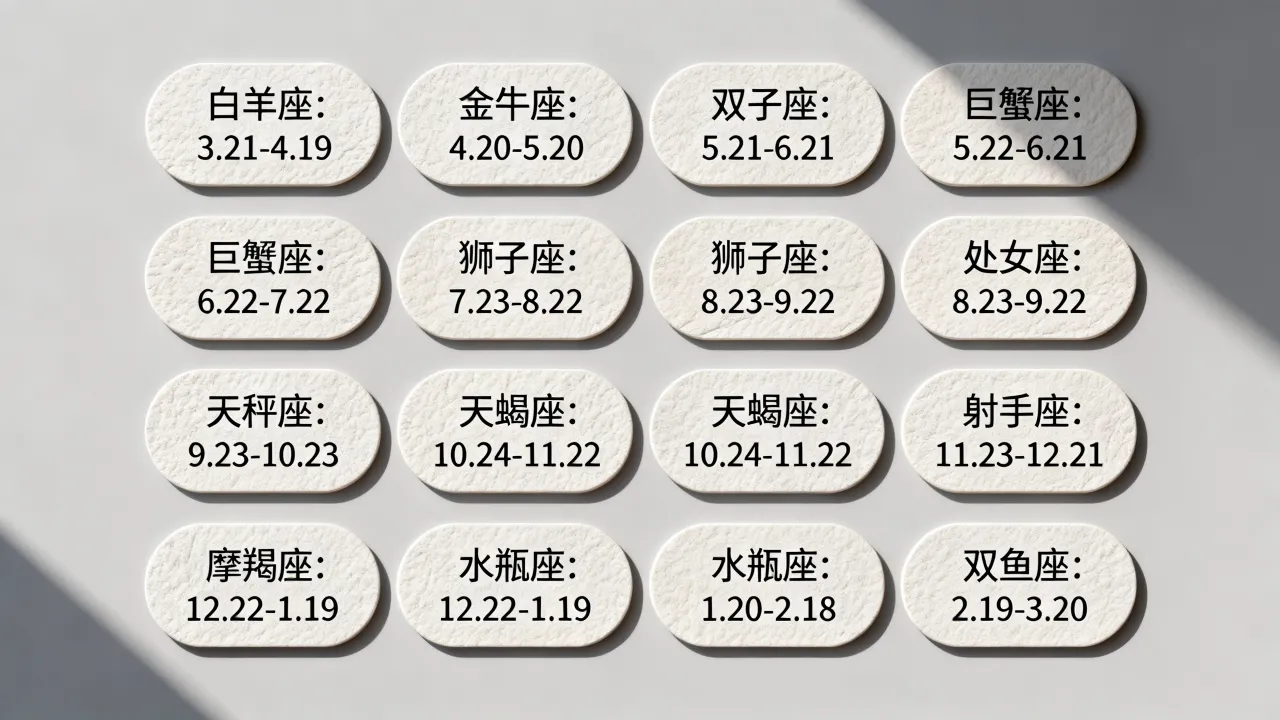 十二星座按日期怎么分，出生日期对应哪个星座