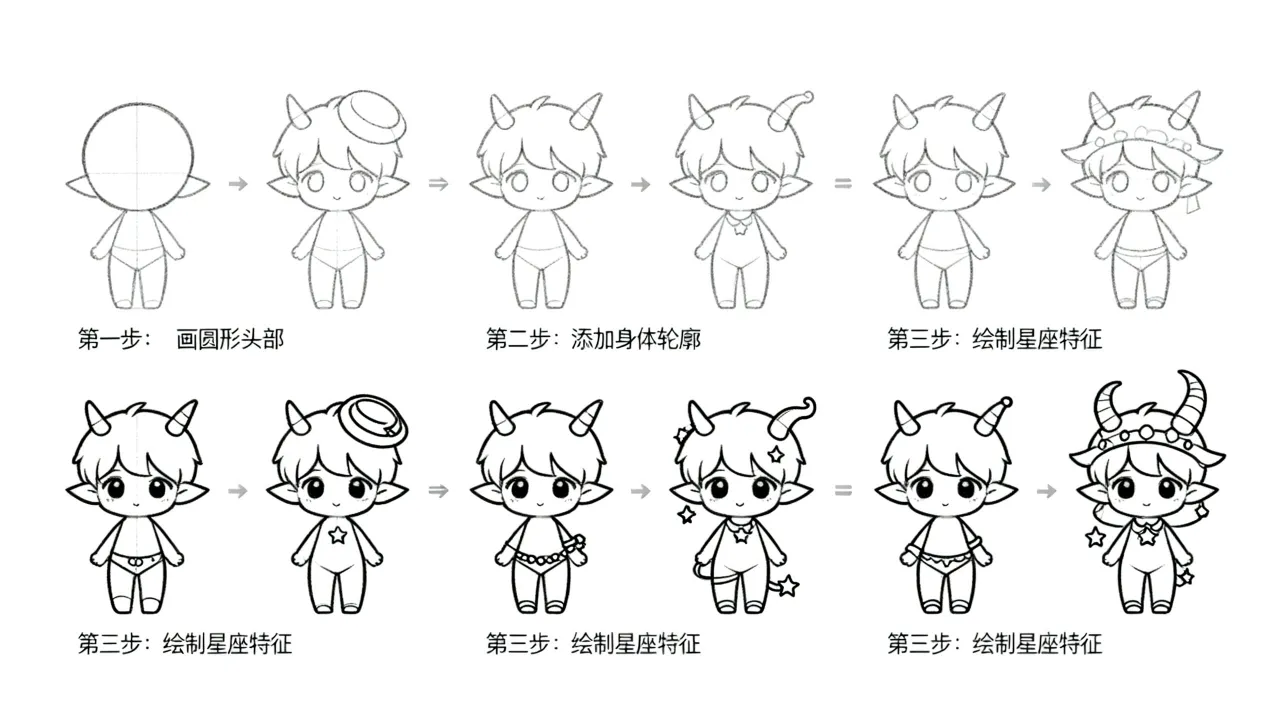 q版动漫人物十二星座怎么画?,q版动漫十二星座简笔画教程 q版动漫人物十二星座怎么画?,q版动漫十二星座简笔画教程