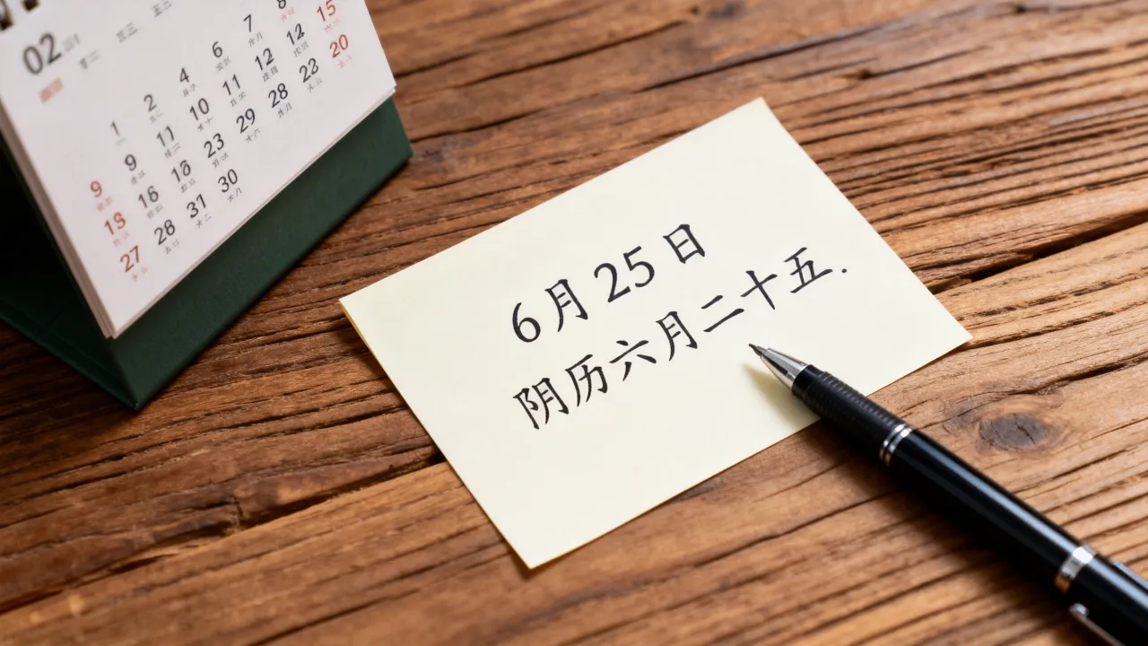 6月25日阴历是多少号，阴历六月二十五是公历几号