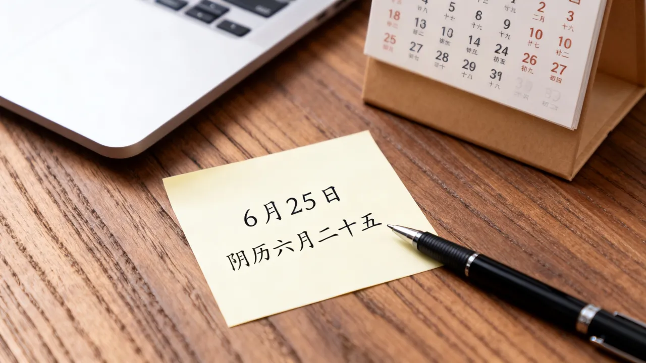6月25日阴历是多少号，阴历六月二十五是公历几号