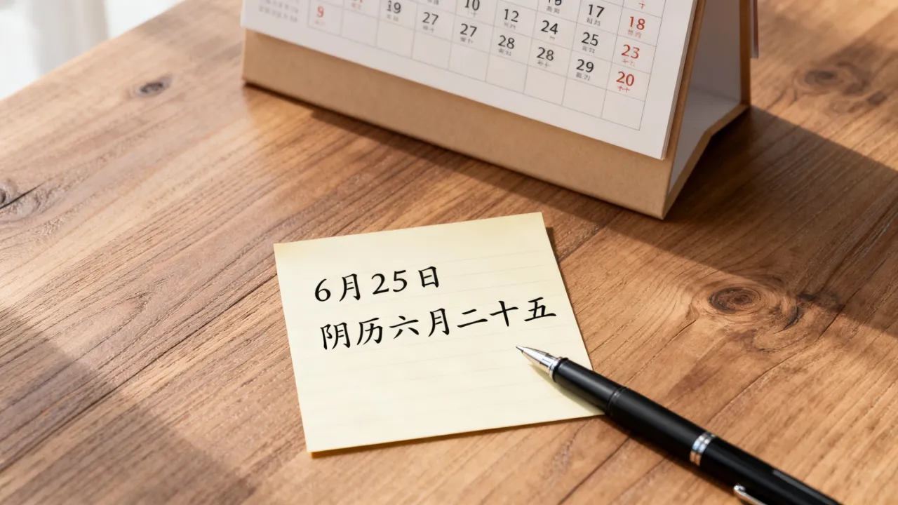6月25日阴历是多少号，阴历六月二十五是公历几号
