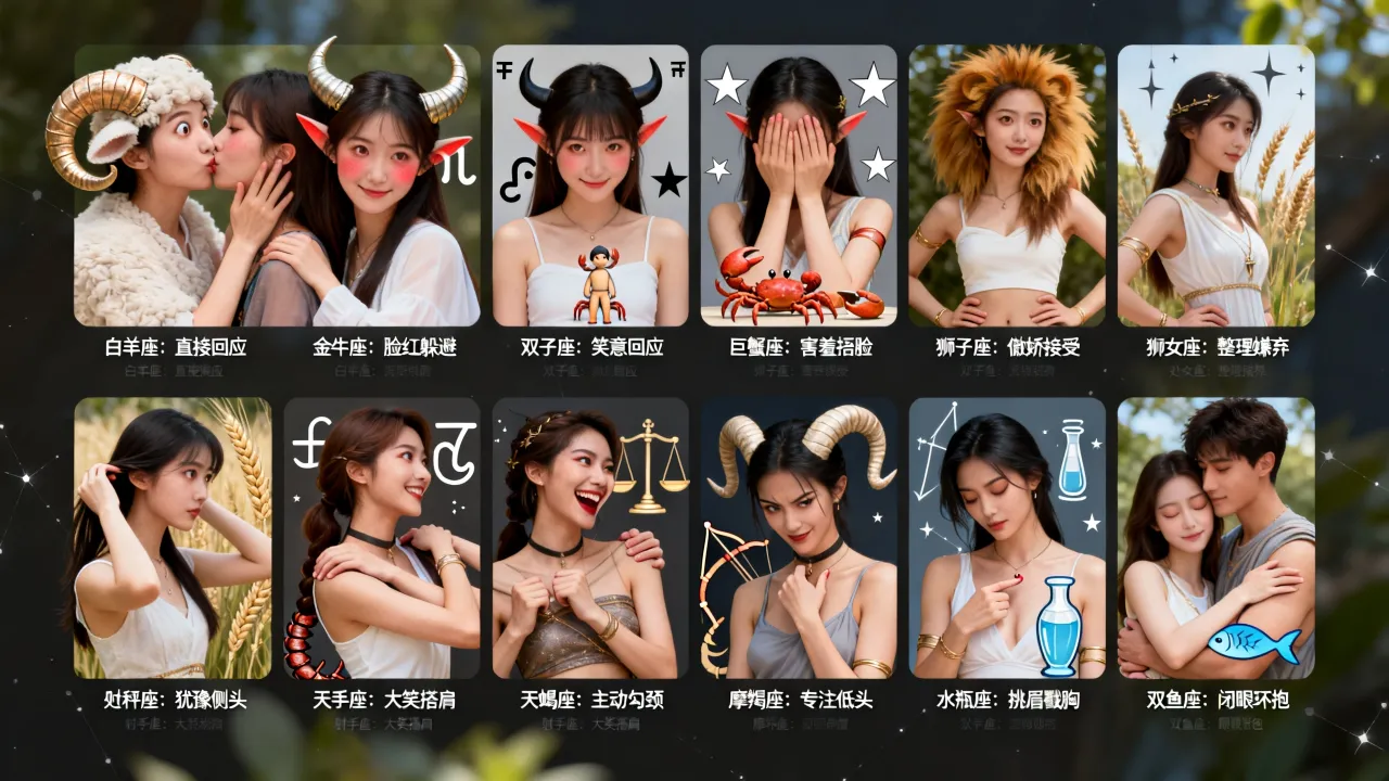 十二星座强吻女生会有什么反应？哪些星座最主动？