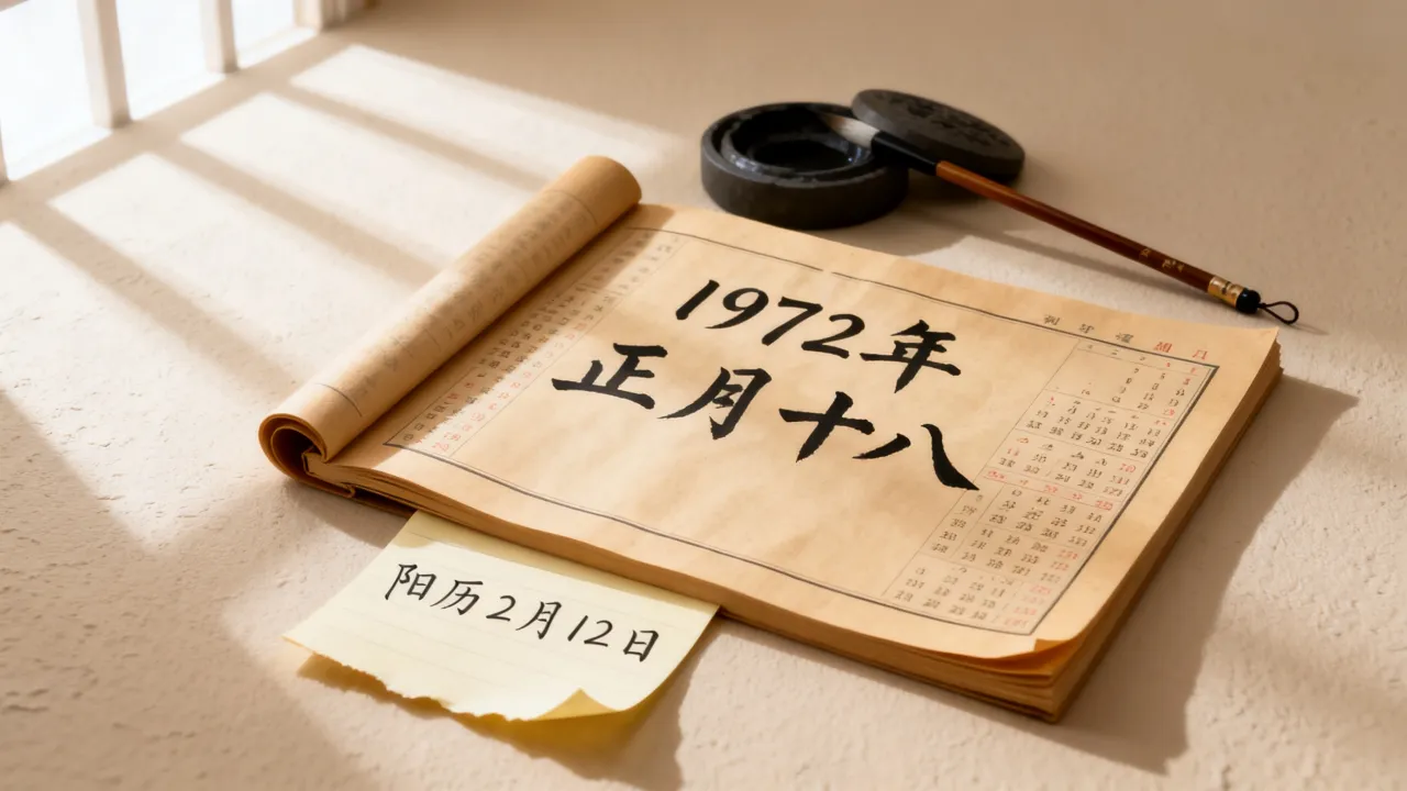 1972阴历正月18是什么命，1972正月十八是阳历几号？