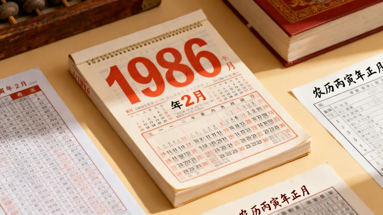 1986年阴历阳历对照怎么查，农历公历转换查询