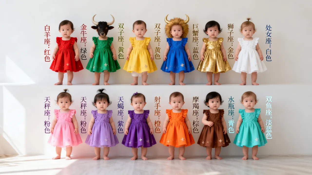 十二星座童裙怎么选，宝宝星座裙子什么颜色好看