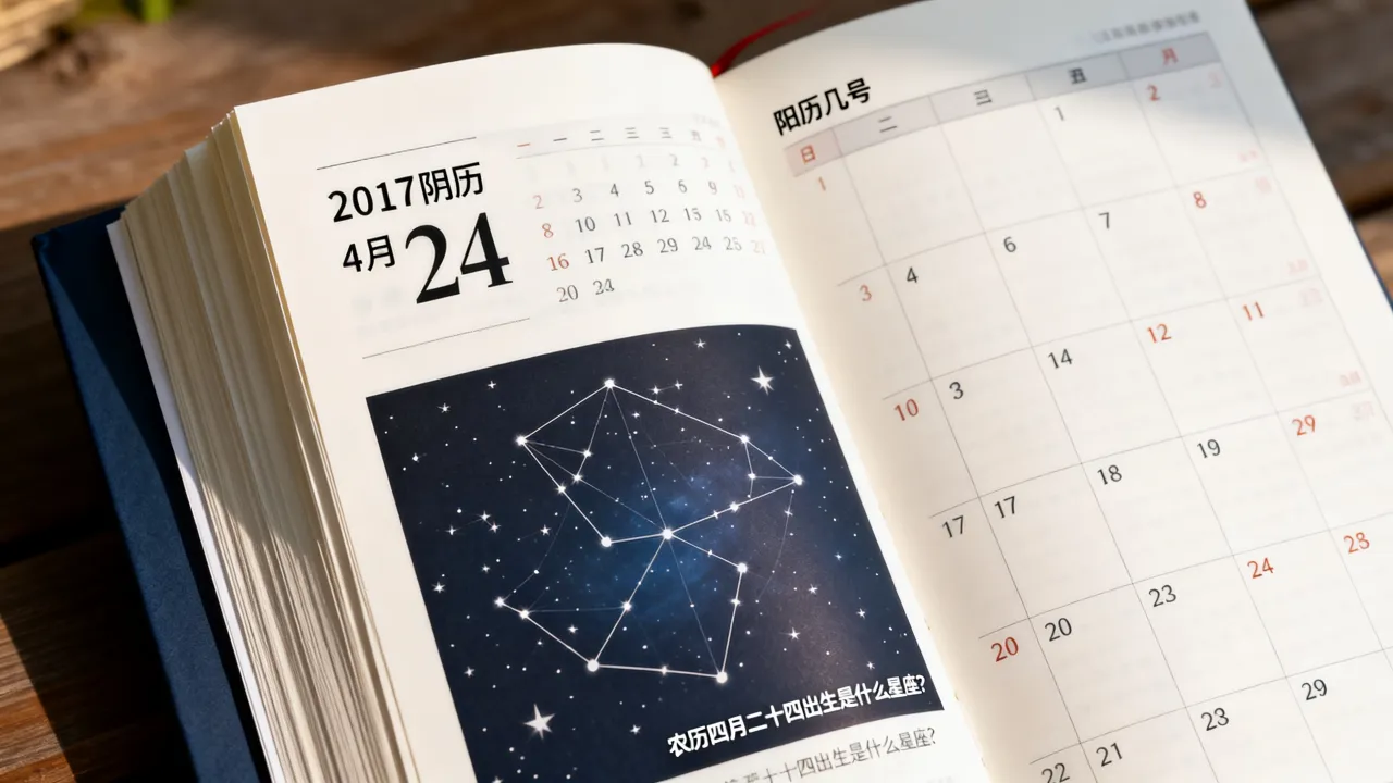 2017阴历4月24是阳历几号，农历四月二十四出生是什么星座？