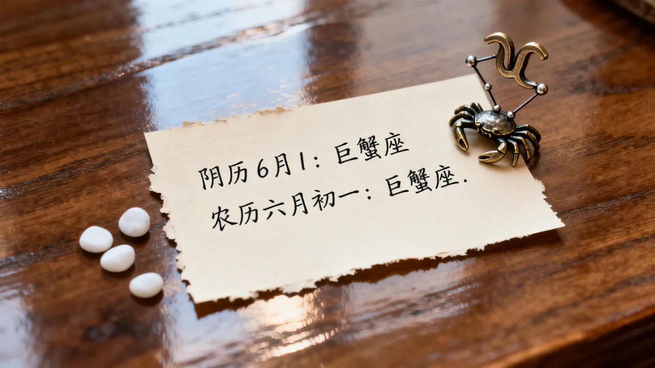 阴历6月1是什么星座，农历六月初一出生是什么星座