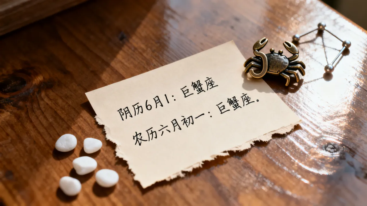 阴历6月1是什么星座，农历六月初一出生是什么星座