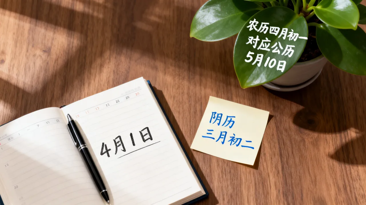 4月1日阴历是几月几号，农历四月初一对应公历哪一天