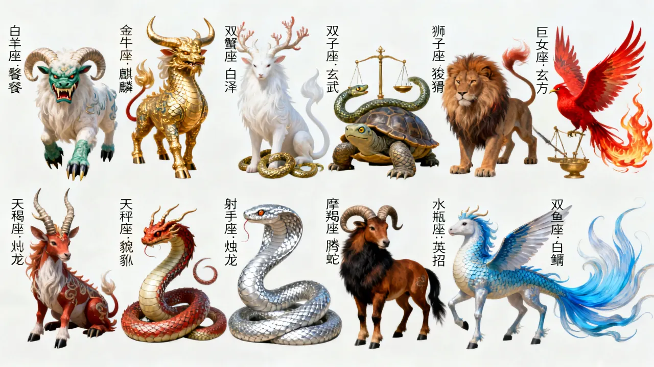 十二星座都是神兽吗,十二星座分别对应什么神兽? 十二星座都是神兽吗,十二星座分别对应什么神兽?