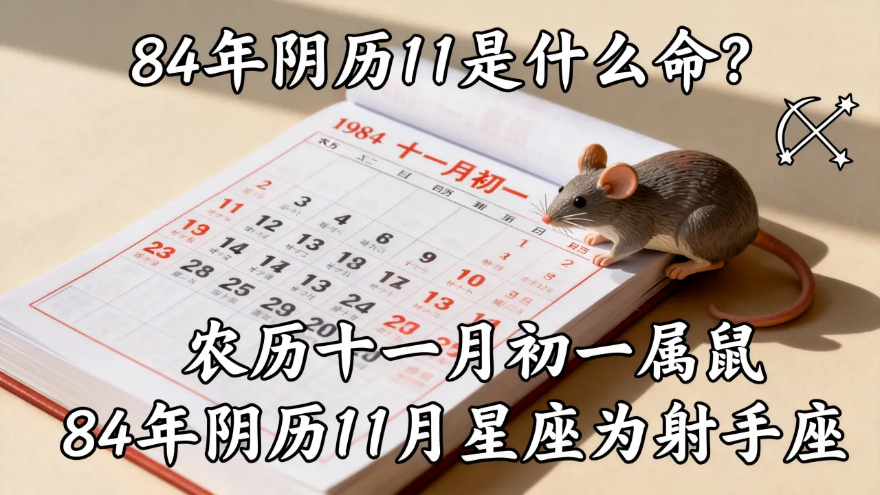 84年阴历11是什么命？农历十一月初一属什么生肖，84年阴历11月星座怎么算