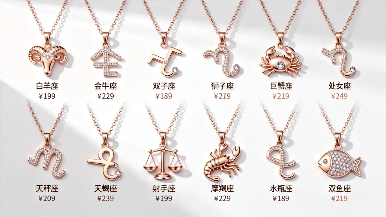 十二星座项链照片大全，十二星座项链图片及价格？