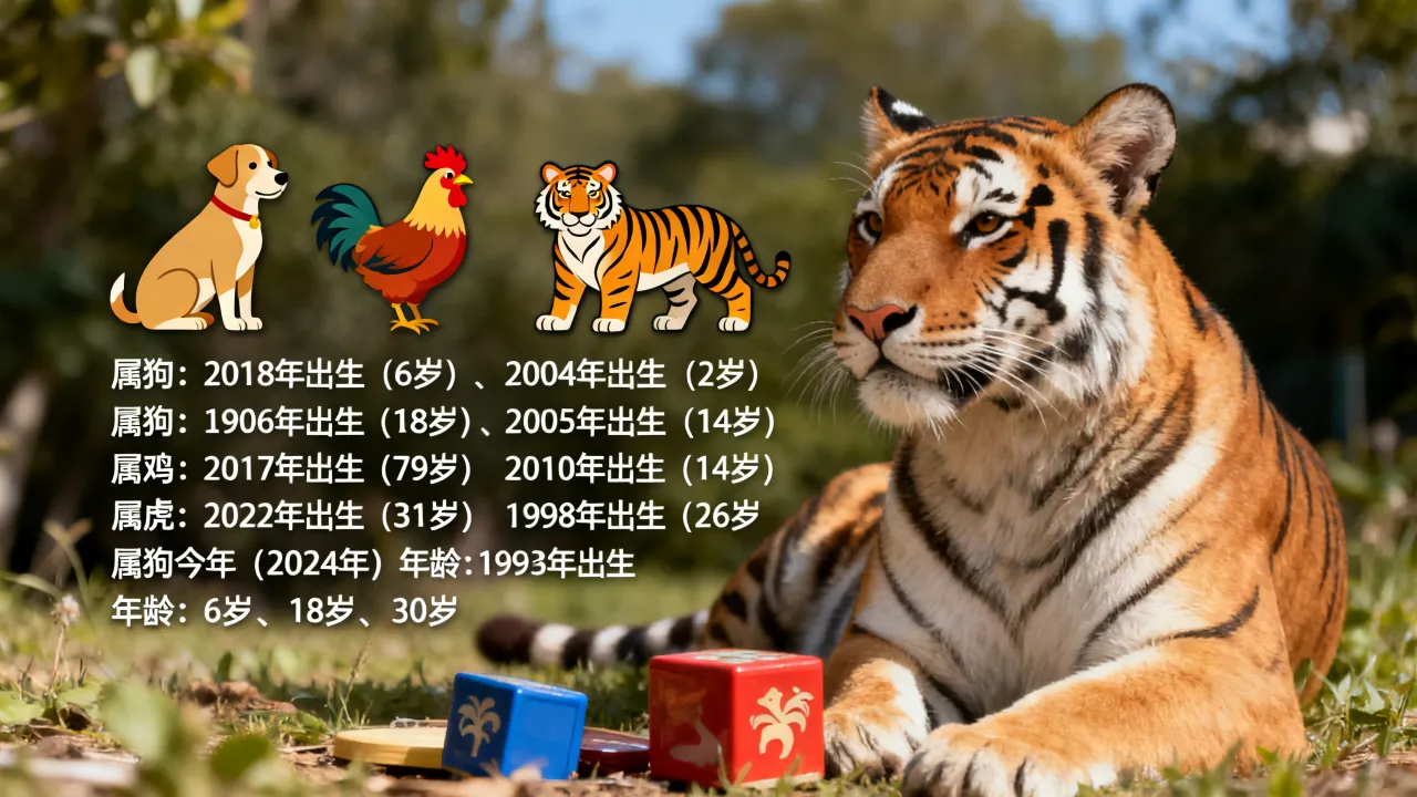 属狗和属鸡属虎的年龄分别是多少岁,属狗今年多大 属狗和属鸡属虎的年龄分别是多少岁,属狗今年多大