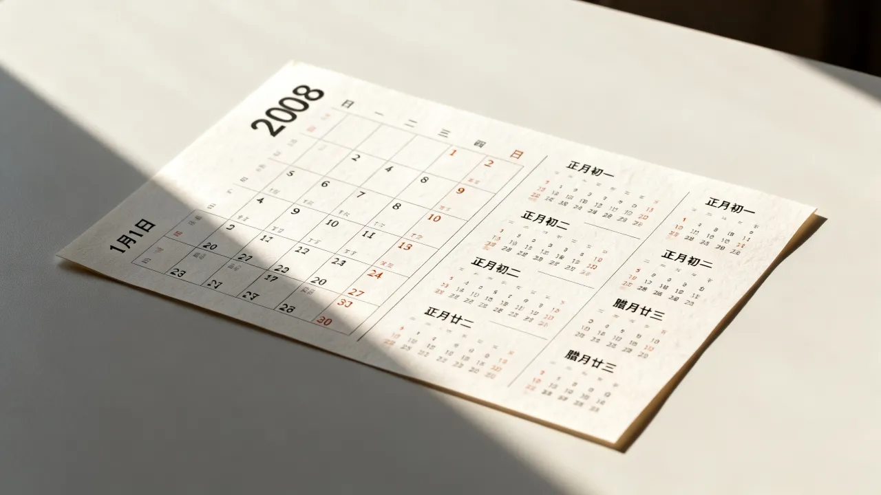2008年阴历日历怎么查?农历与公历对照表 2008年阴历日历怎么查?农历与公历对照表