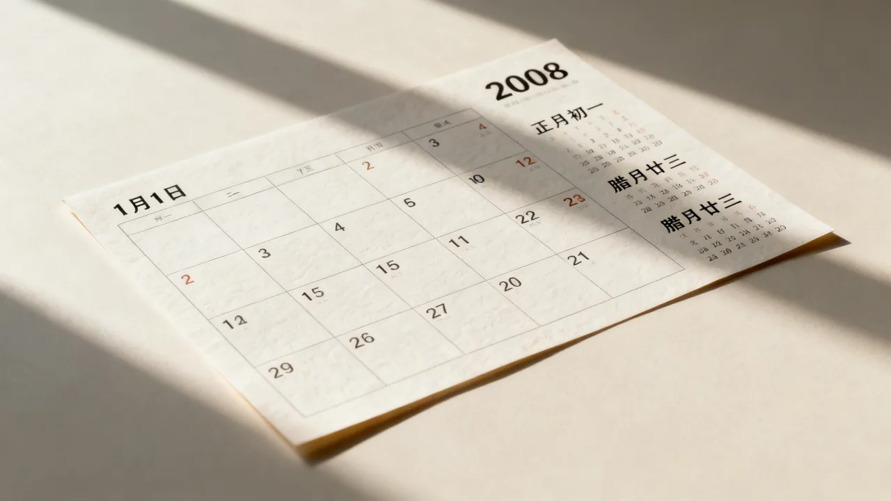 2008年阴历日历怎么查?农历与公历对照表 2008年阴历日历怎么查?农历与公历对照表