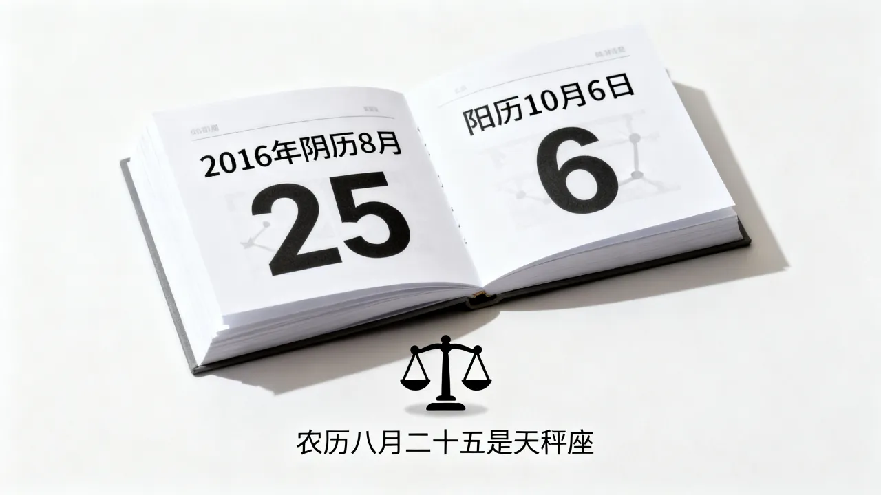 2016阴历8月25是阳历几号？，农历八月二十五是什么星座