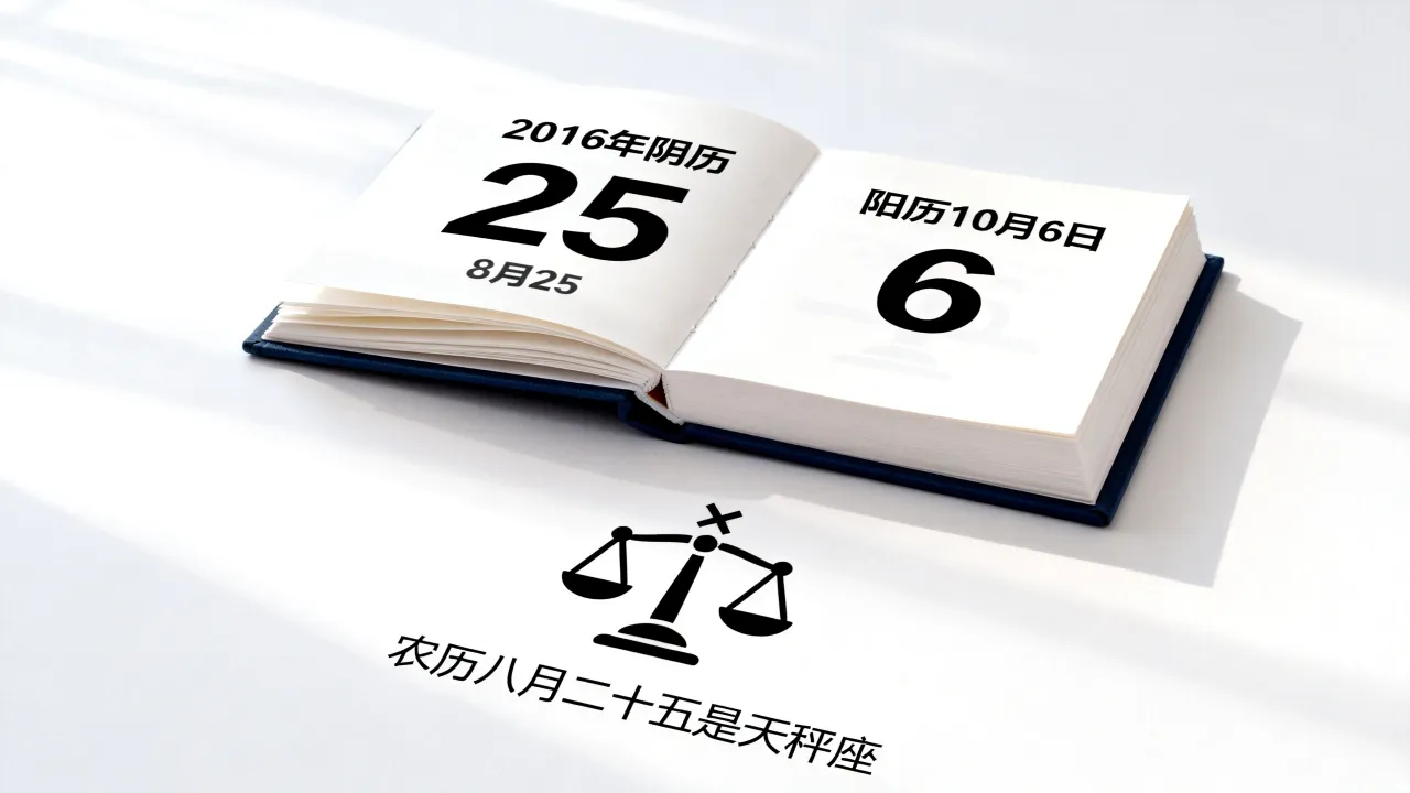 2016阴历8月25是阳历几号？，农历八月二十五是什么星座