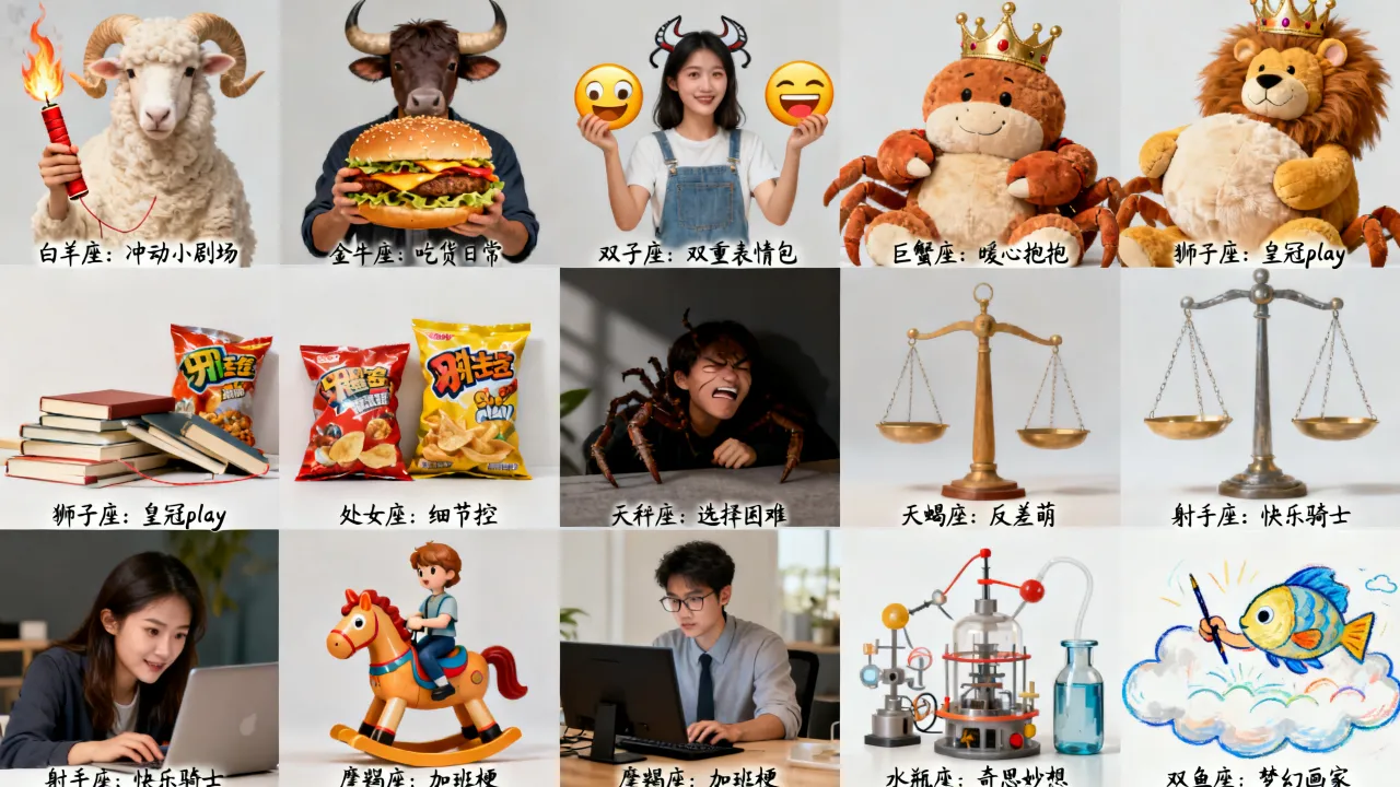 十二星座搞笑创意有哪些，十二星座谁最搞笑沙雕？