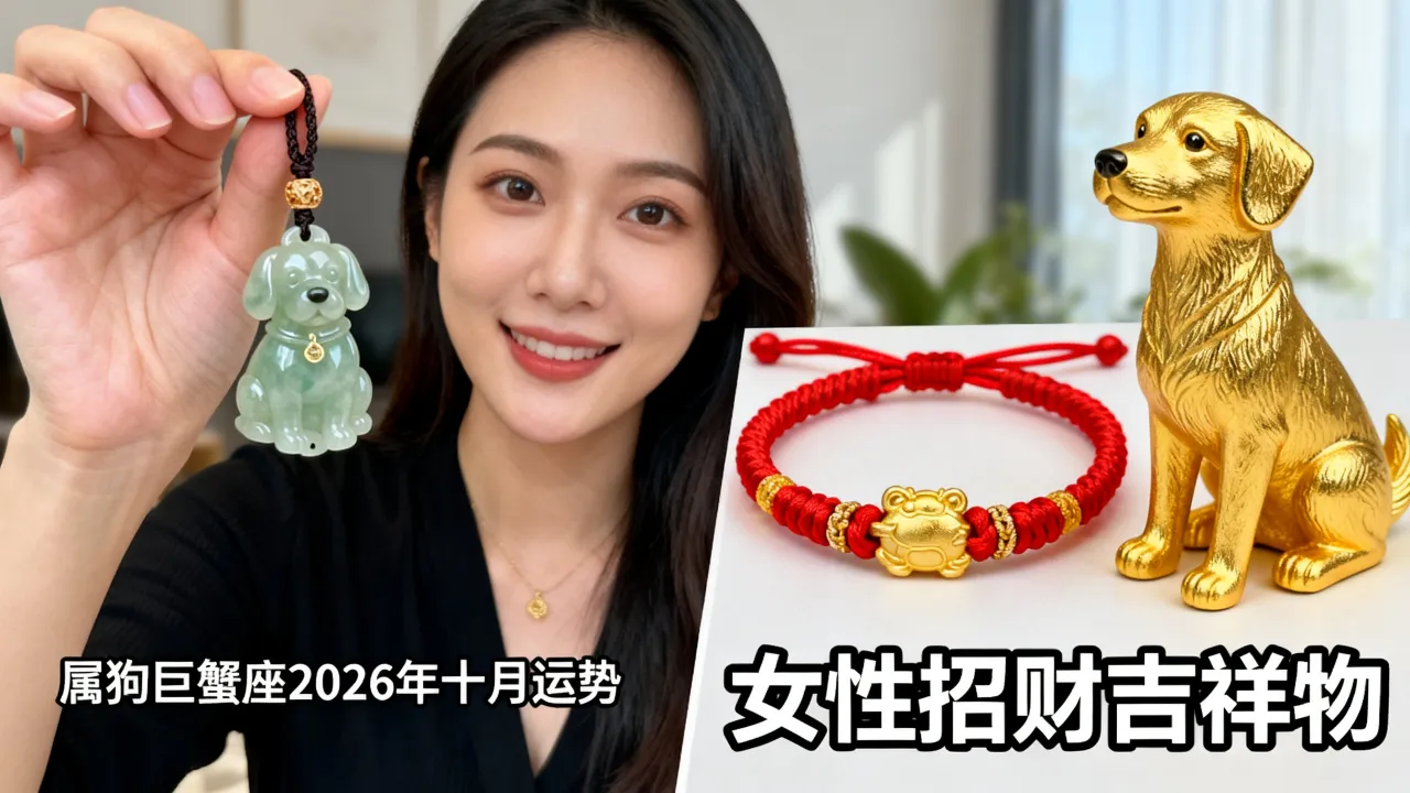 属狗巨蟹座2026年十月运势如何,女性招财吉祥物属狗戴什么好? 属狗巨蟹座2026年十月运势如何,女性招财吉祥物属狗戴什么好?