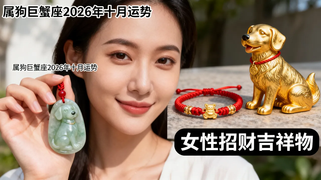 属狗巨蟹座2026年十月运势如何,女性招财吉祥物属狗戴什么好? 属狗巨蟹座2026年十月运势如何,女性招财吉祥物属狗戴什么好?