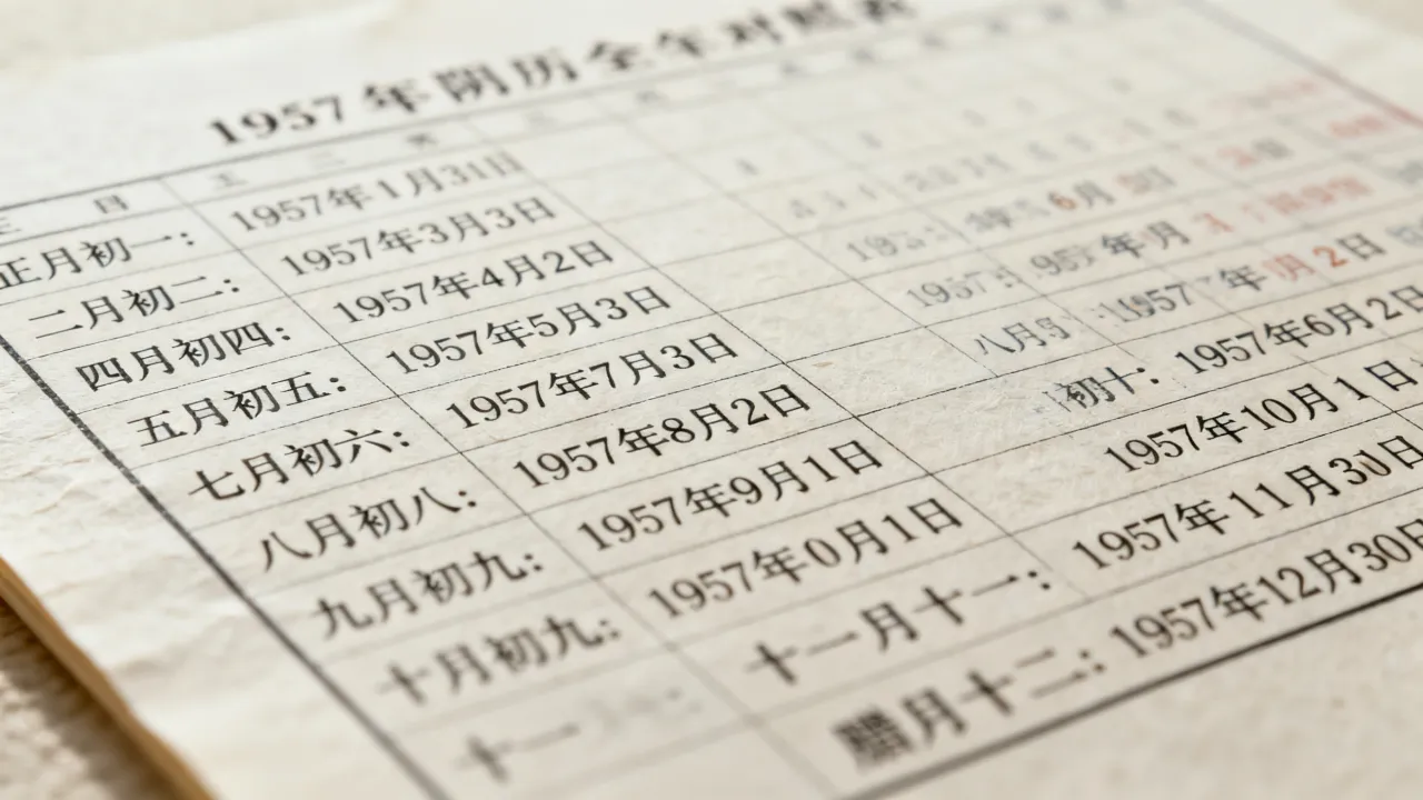 1957年阴历全年有多少天,阴历1957年全年日期对照表 1957年阴历全年有多少天,阴历1957年全年日期对照表