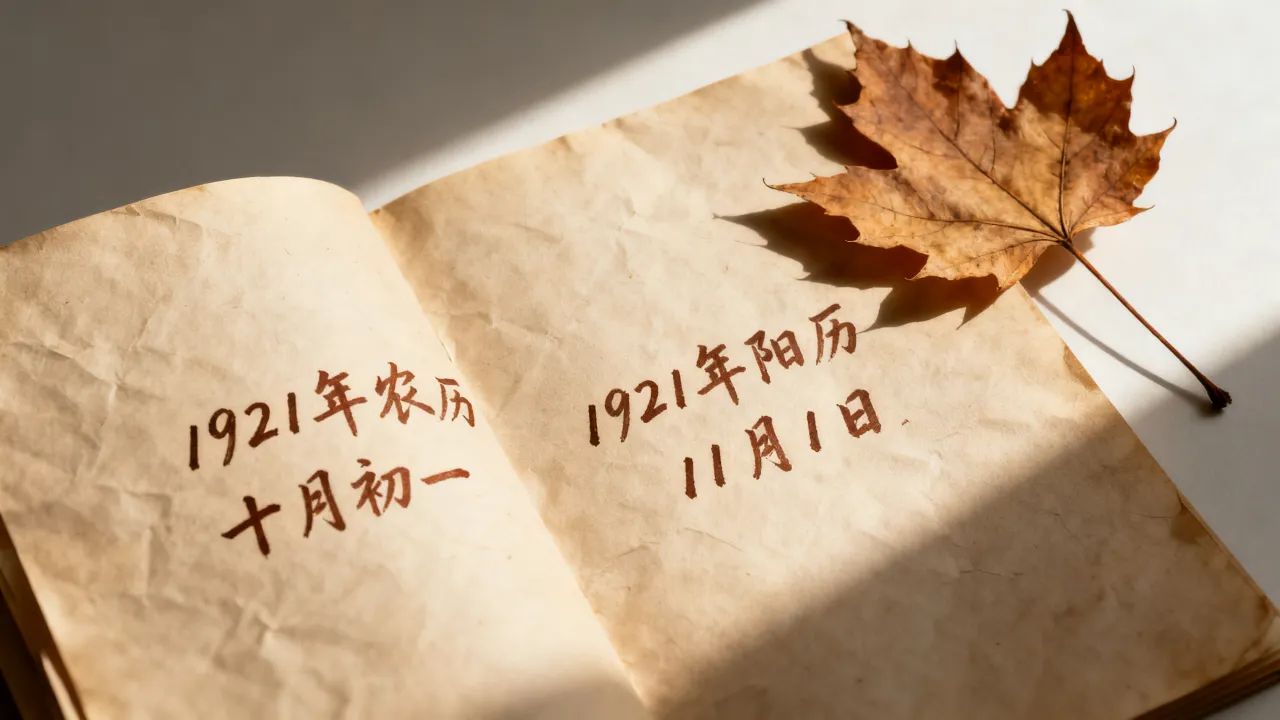 1921年农历十月初一是几号，1921年阴历10月1日是阳历几号