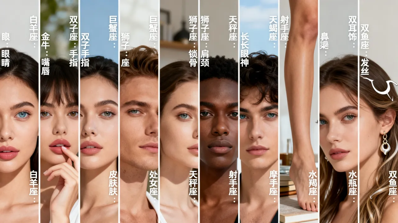 十二星座哪里最美，十二星座最美部位排行榜是哪里？