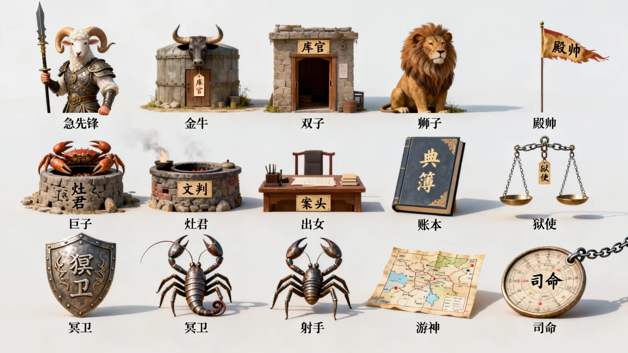 十二星座在地府担任什么官位？地府十大阎罗职位对应表