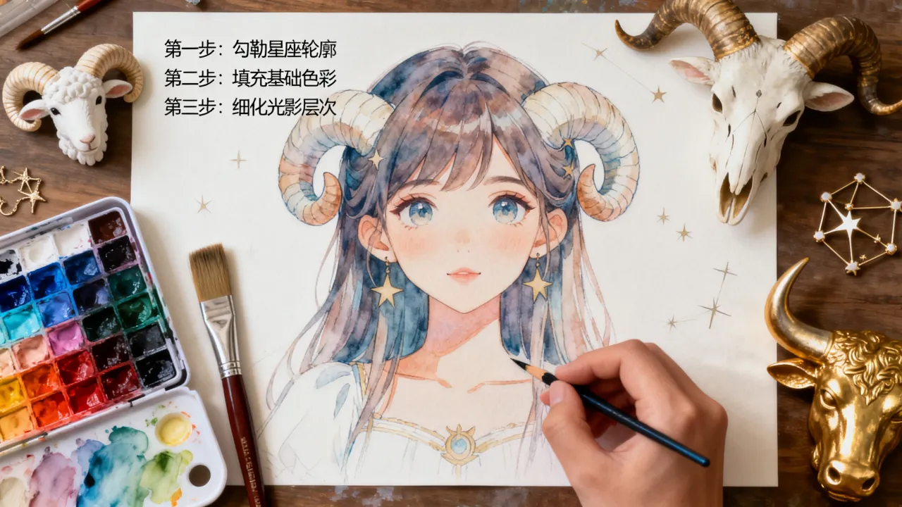 十二星座手绘少女图片如何绘制?星座少女插画教程大全 十二星座手绘少女图片如何绘制?星座少女插画教程大全
