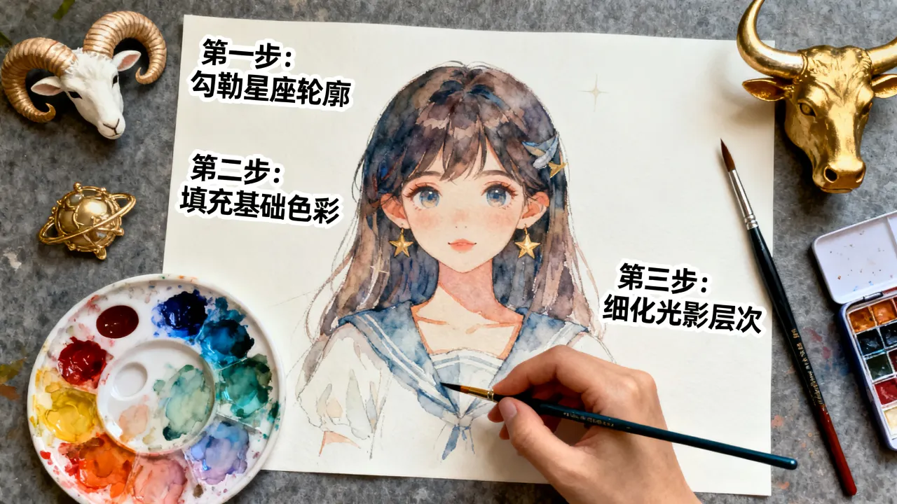 十二星座手绘少女图片如何绘制?星座少女插画教程大全 十二星座手绘少女图片如何绘制?星座少女插画教程大全