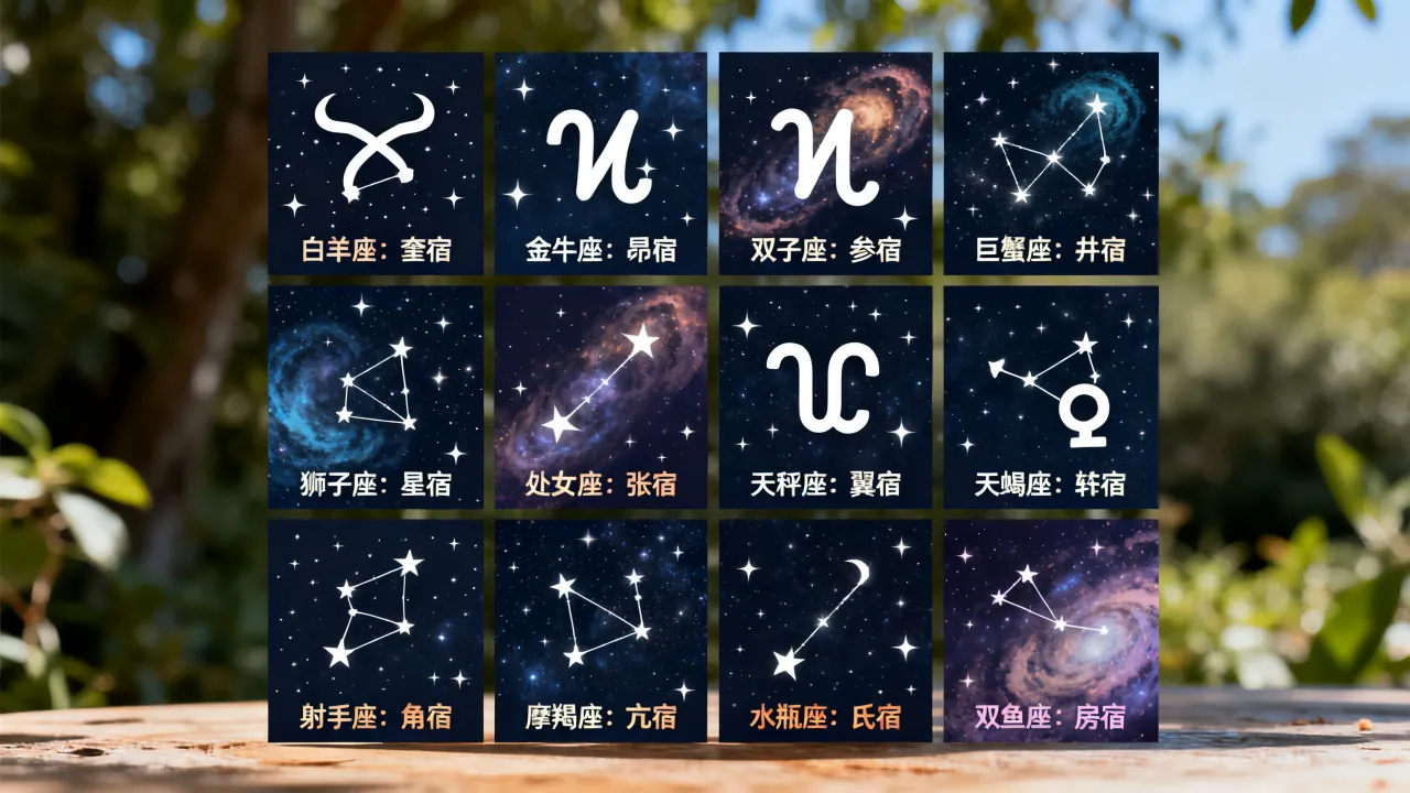 十二星座对应哪些星宿?十二星宿分别是什么? 十二星座对应哪些星宿?十二星宿分别是什么?