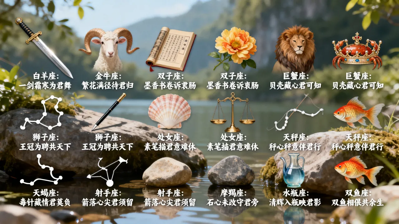 古风表白句子适合十二星座吗?十二星座古风表白短句有哪些 古风表白句子适合十二星座吗?十二星座古风表白短句有哪些