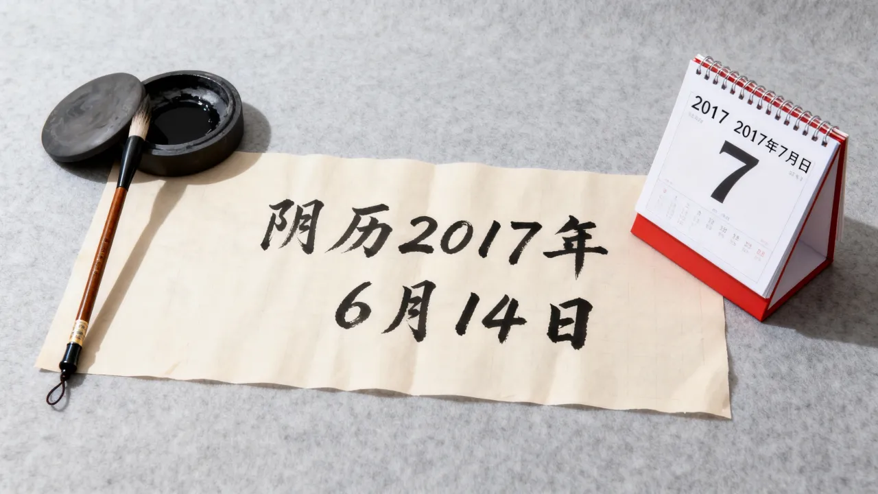 阴历2017年6月14日是几月几号，农历六月十四对应阳历日期？