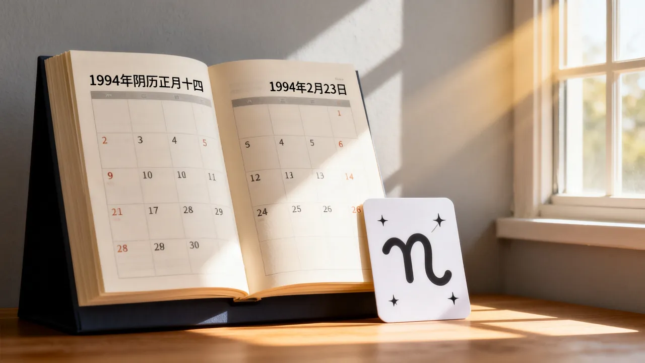 1994年阴历正月十四是阳历几月几号,是什么星座? 1994年阴历正月十四是阳历几月几号,是什么星座?