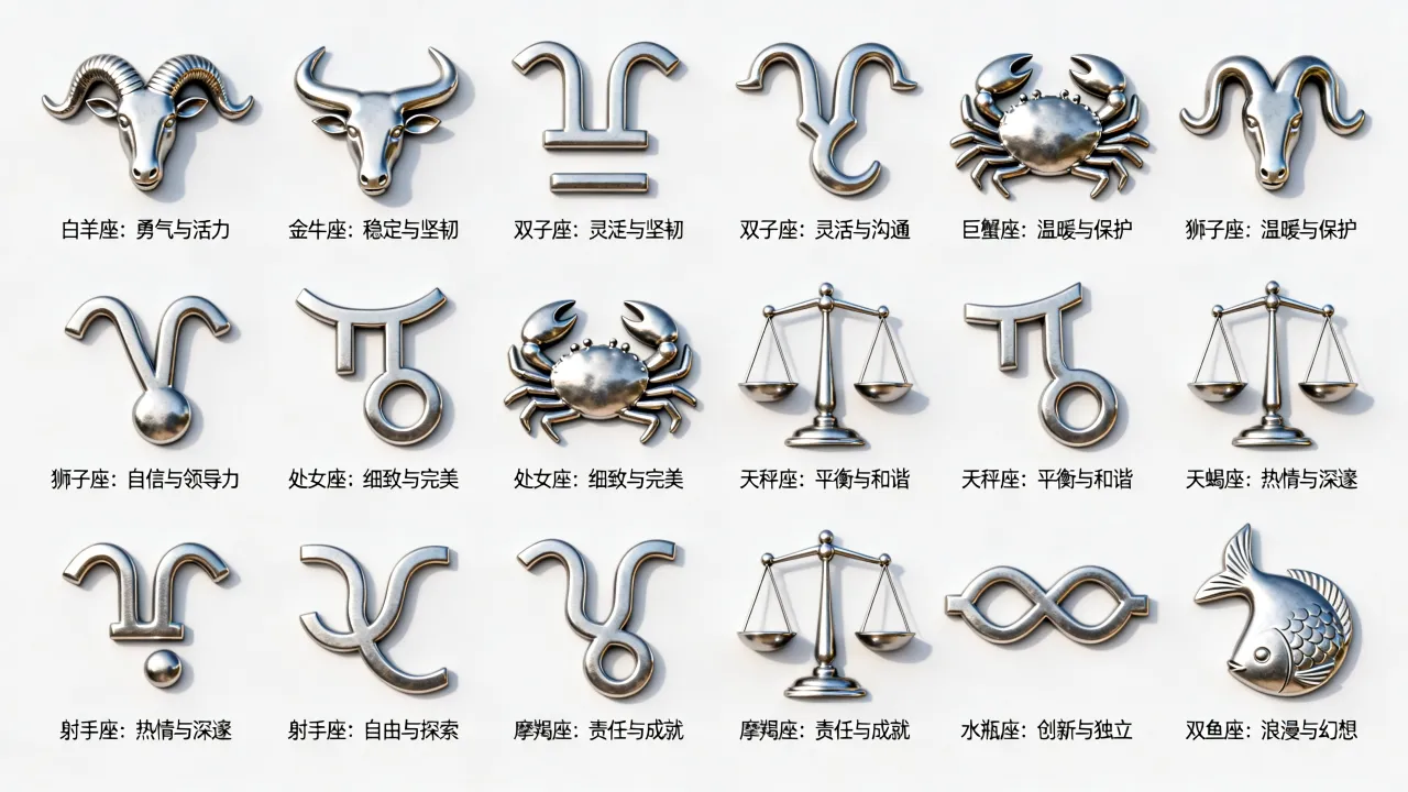 十二星座字符设计怎么做?十二星座符号设计大全及寓意 十二星座字符设计怎么做?十二星座符号设计大全及寓意