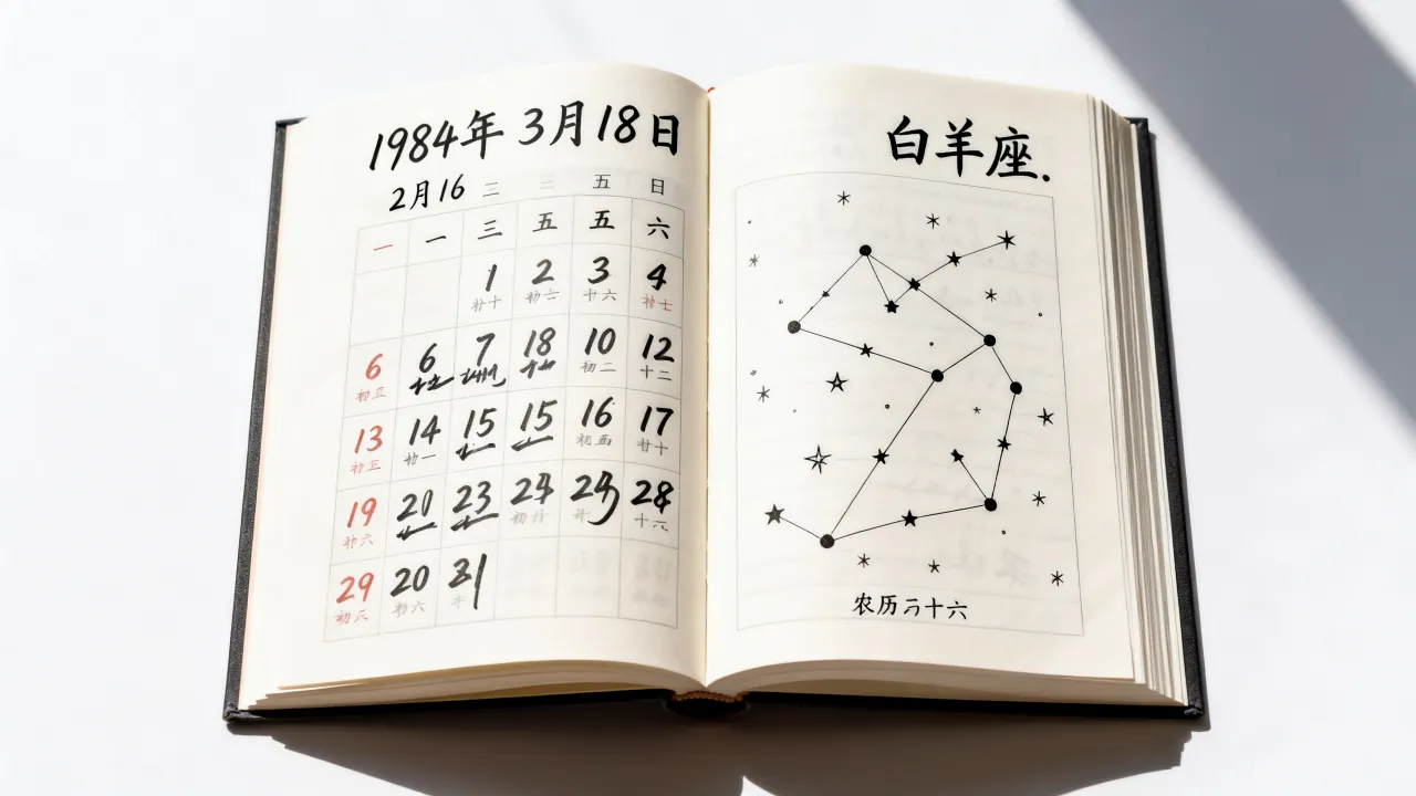 1984年阴历2月16是阳历几号，农历二月十六是什么星座？