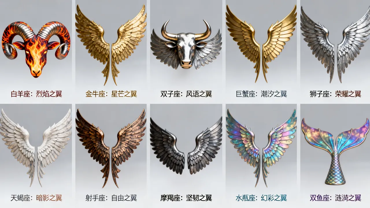 十二星座代表的翅膀是什么,十二星座翅膀分别叫什么名字? 十二星座代表的翅膀是什么,十二星座翅膀分别叫什么名字?